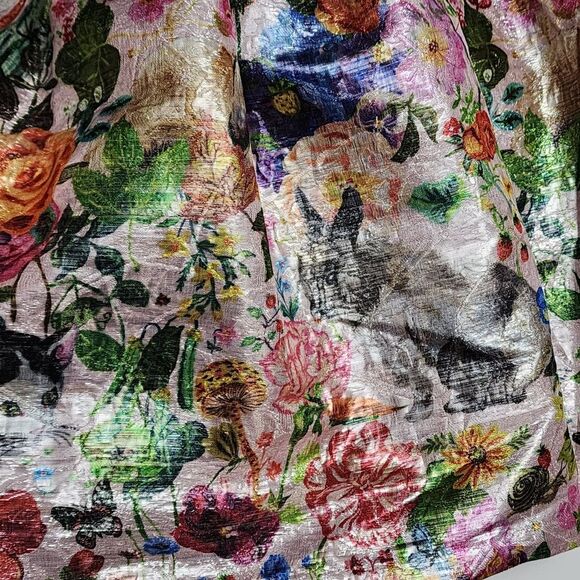 H&M Girls Nathalie Lété Jacquard Weave Metallic Shimmer Elegant Dress Size 8 - Picture 6 of 13